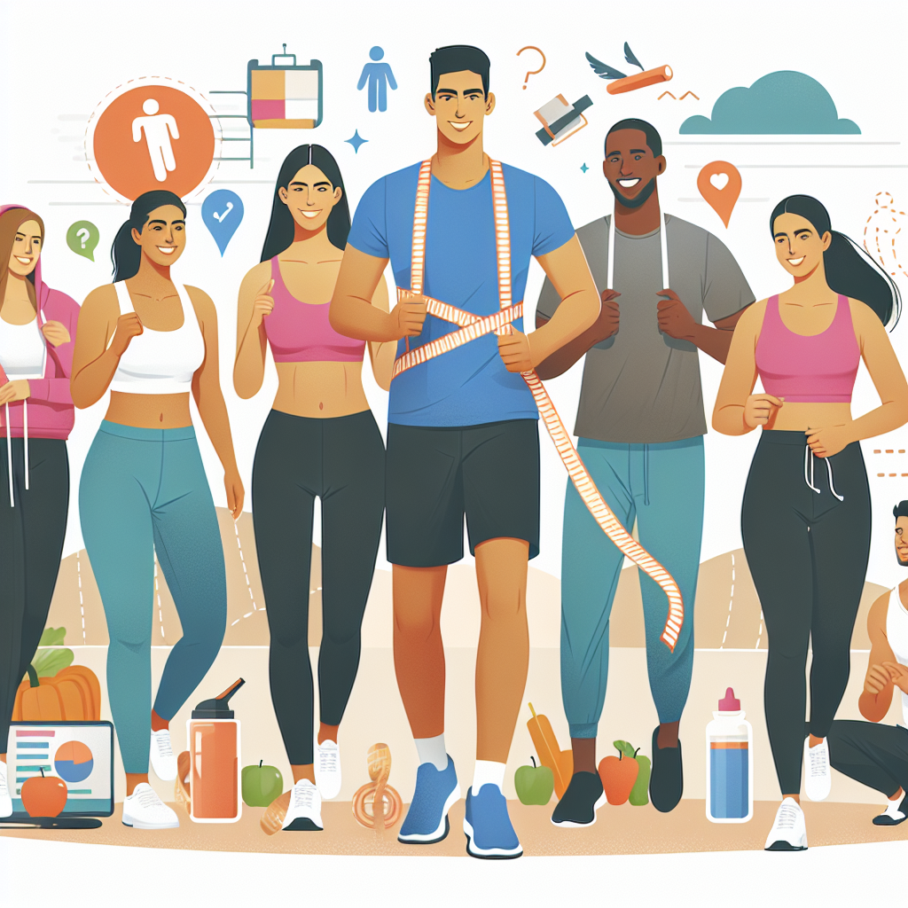 groupe_inclusif_perte_de_poids_jogging_yoga_repas_sains_discussion_plans_alimentaires_mesure_progres_sourires_vetements_sportifs_gym_parc