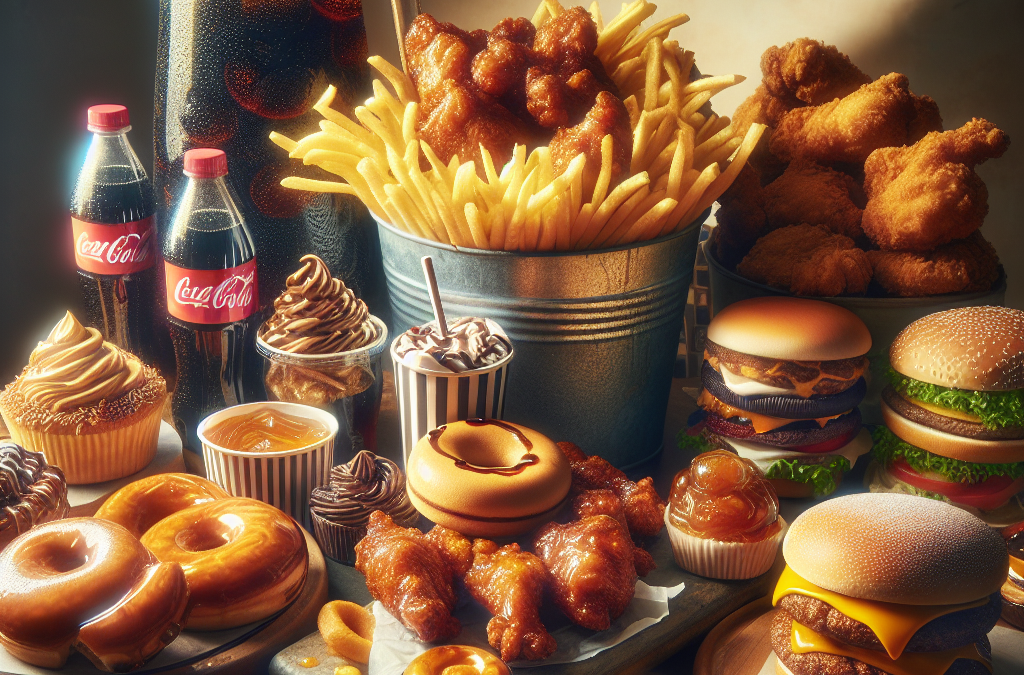 presentation-aliments-malsains-table-patisseries-decadentes-boissons-gazeuses-fast-food-burgers-frites-poulet-frit